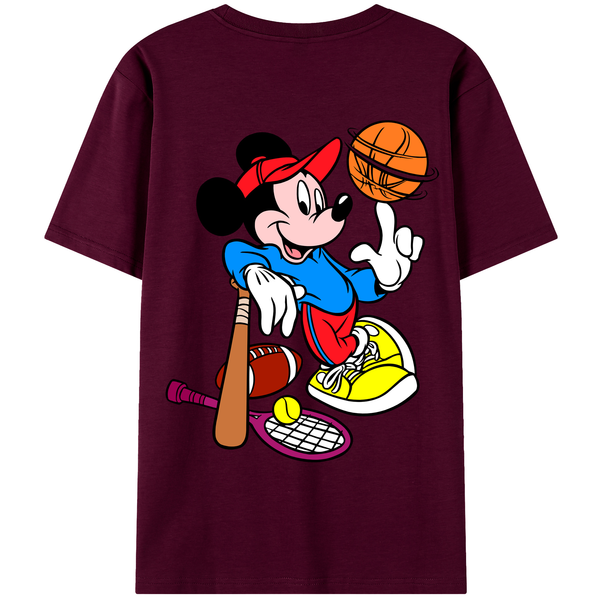 （画像用） ミッキーマウス Mickey Mouse レディース半袖Tシャツ(バックプリント)
